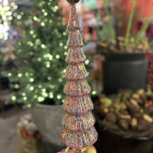 Glitter kerstboom met bal